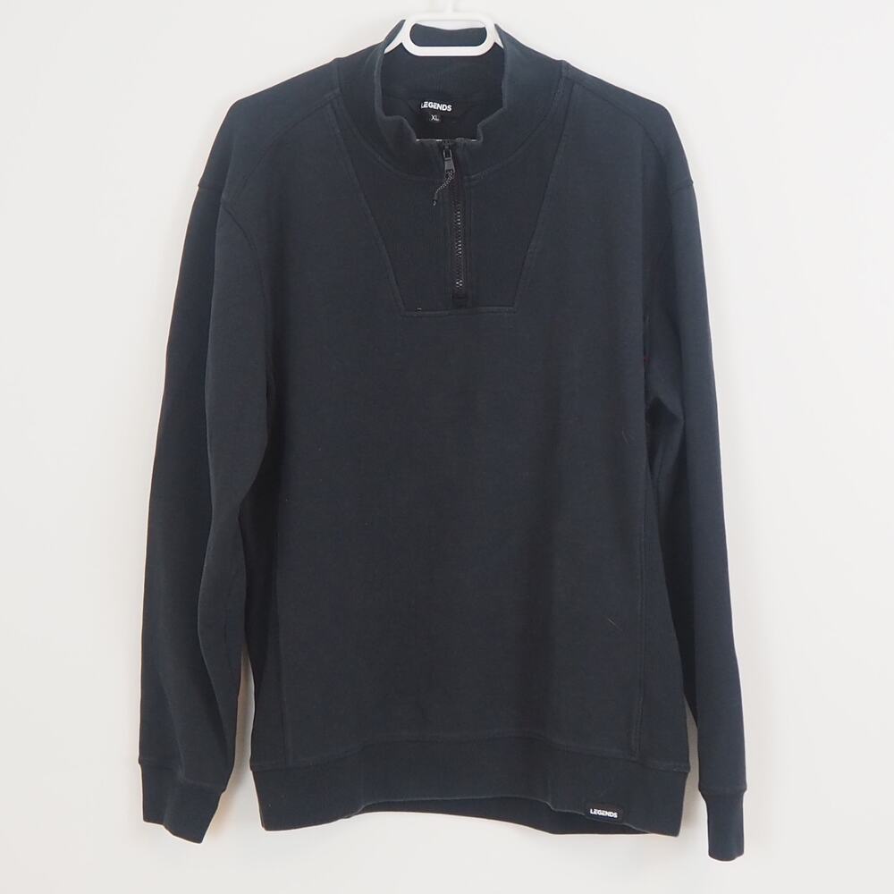 Legends Highland Quarter Zip‎ Long Sleeve Performance Pullover Black Mens XL